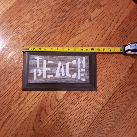 Hand Painted "Teach Peace" Sign - Picture 2 of 6